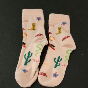 Texas Themed Socks with Cactus and Boots